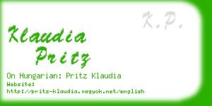 klaudia pritz business card